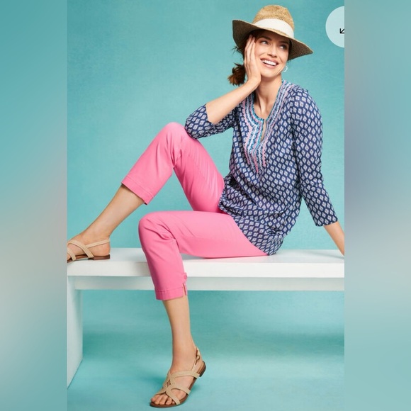 Talbots Embroidered Tunic Medallion Foulard Size M - Picture 9 of 9